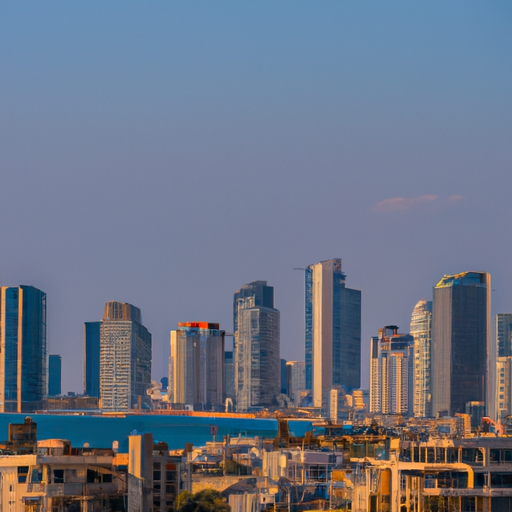 צילום ציורי של המקומות הבולטים של תל אביב המדגיש את המשיכה של העיר